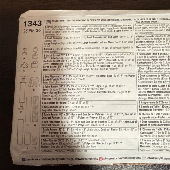 Simplicity Festive Table Decor Pattern Set - Picture 4 of 9
